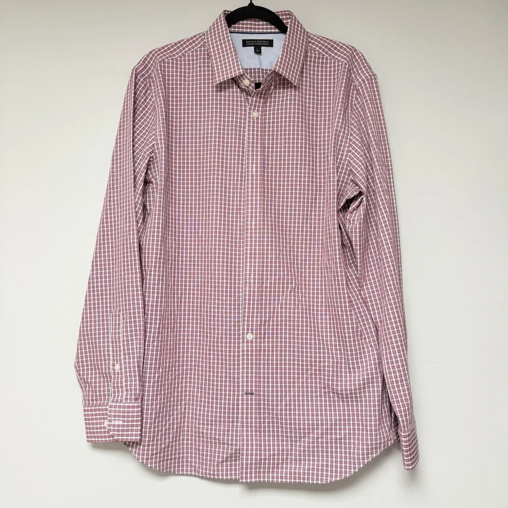 Banana Republic Non Iron Tailored Slim Fit Shirt Men's‎ Size L
